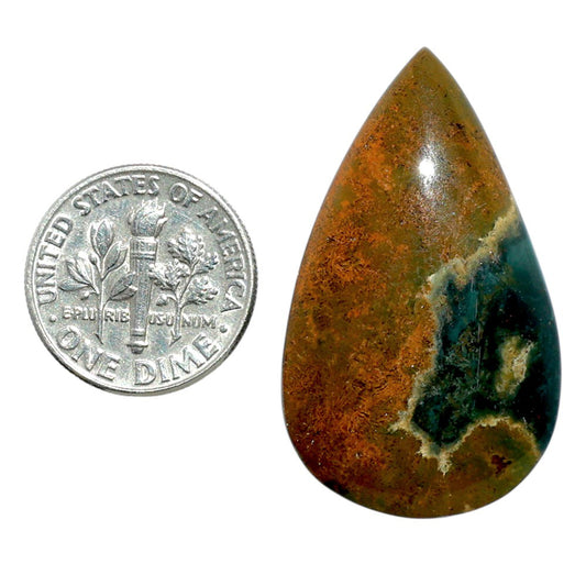 Ocean Jasper 21.35x35.75x6 mm Pear Shape Polished Gemstone LS27-07871