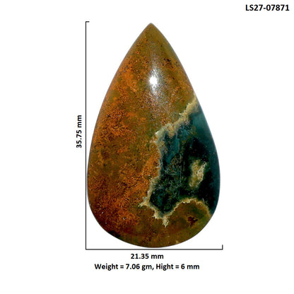 Ocean Jasper 21.35x35.75x6 mm Pear Shape Polished Gemstone LS27-07871