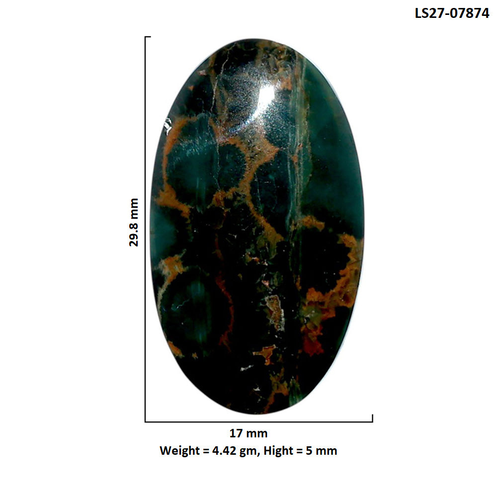 Ocean Jasper 17x29.8x5 mm Oval Shape Polished Gemstone LS27-07874