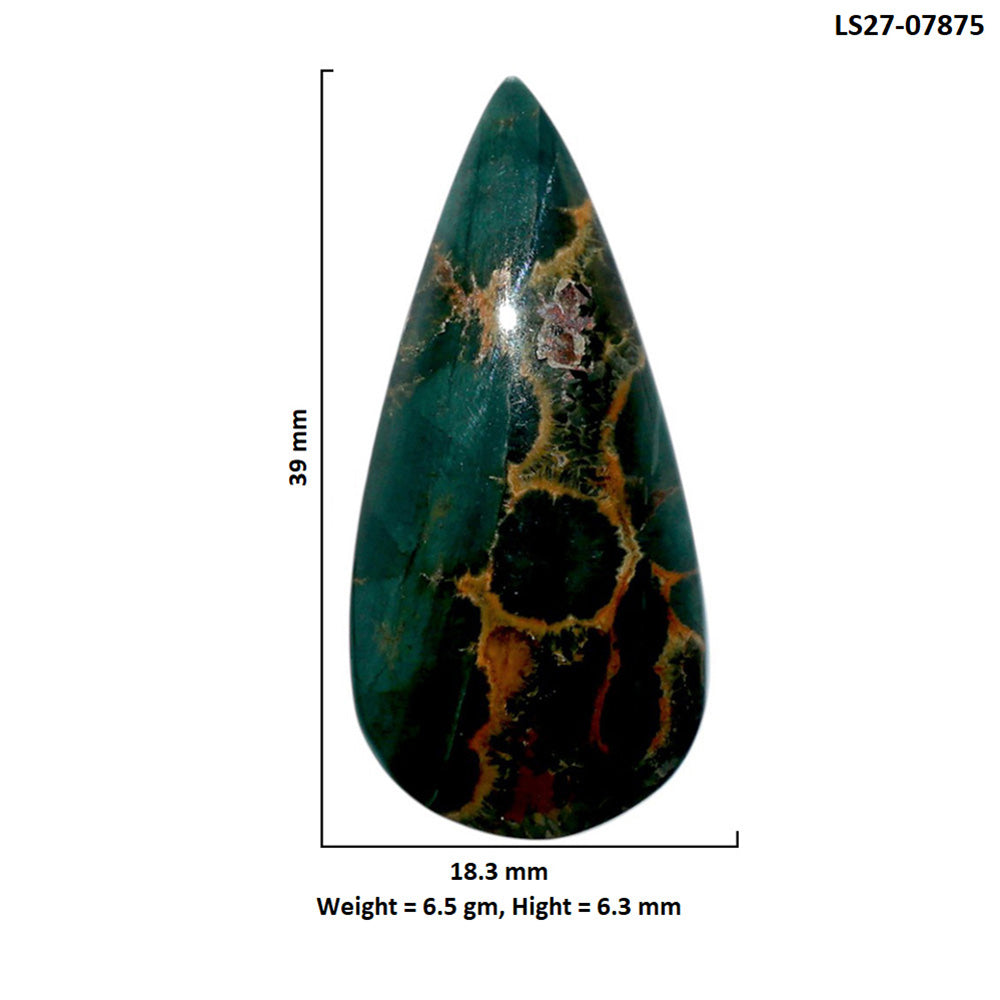 Ocean Jasper 18.3x39x6.3 mm Pear Shape Polished Gemstone LS27-07875