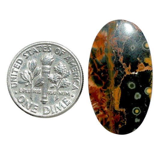 Ocean Jasper 15x26.6x4 mm Oval Shape Polished Gemstone LS27-07878