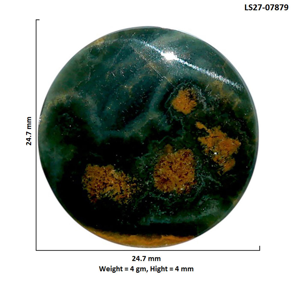 Ocean Jasper 24.7x24.7x4 mm Round Shape Polished Gemstone LS27-07879