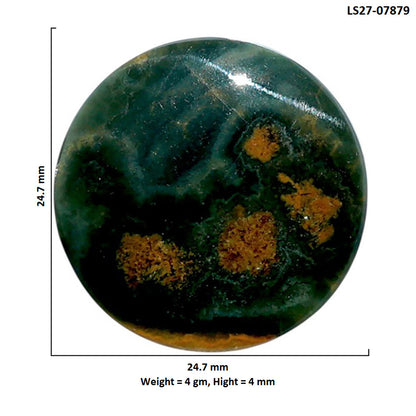 Ocean Jasper 24.7x24.7x4 mm Round Shape Polished Gemstone LS27-07879