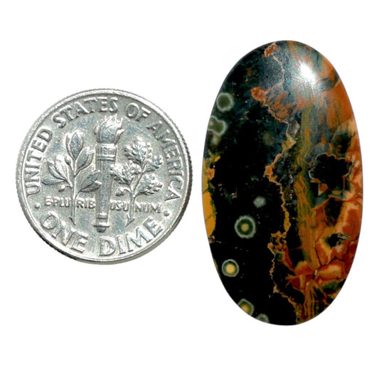Ocean Jasper 16.2x28.55x4 mm Oval Shape Polished Gemstone LS27-07881