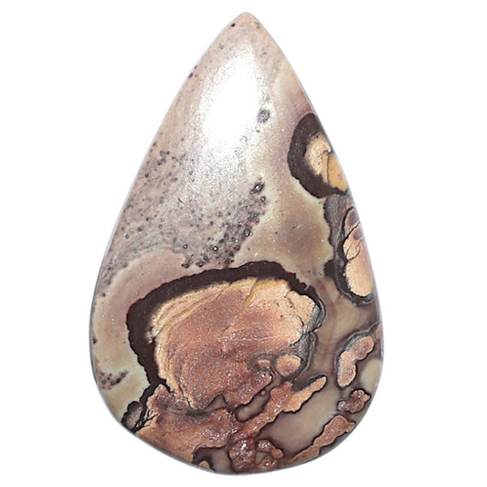 Coffee Bean Jasper 23x36.1x4 mm Pear Shape Polished Gemstone LS28-08204