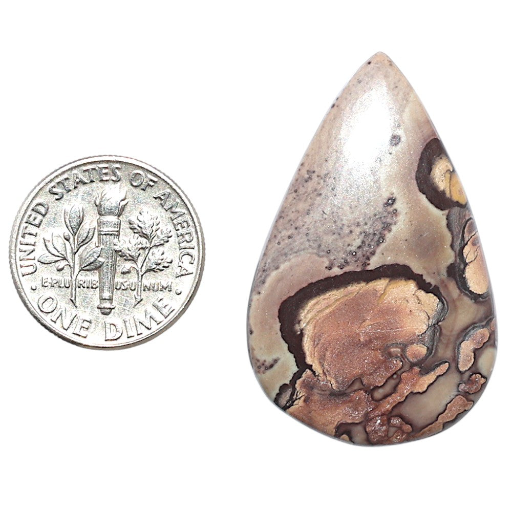 Coffee Bean Jasper 23x36.1x4 mm Pear Shape Polished Gemstone LS28-08204