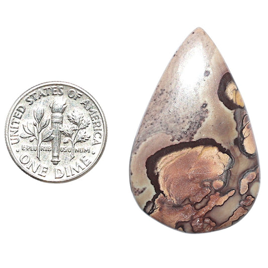 Coffee Bean Jasper 23x36.1x4 mm Pear Shape Polished Gemstone LS28-08204