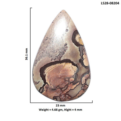 Coffee Bean Jasper 23x36.1x4 mm Pear Shape Polished Gemstone LS28-08204