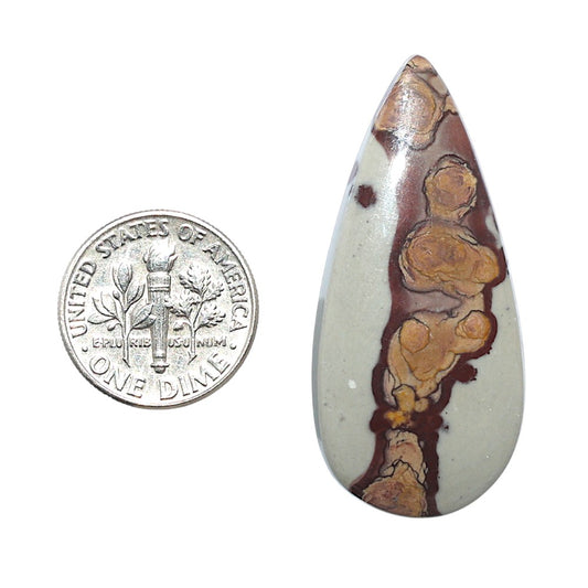 Coffee Bean Jasper 19x41.3x4 mm Pear Shape Polished Gemstone LS28-08205