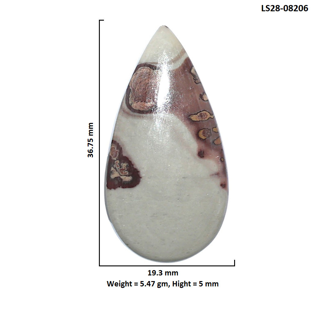 Coffee Bean Jasper 19.3x36.75x5 mm Pear Shape Polished Gemstone LS28-08206
