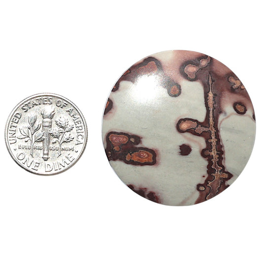 Coffee Bean Jasper 33.5x33.5x4.8 mm Round Shape Polished Gemstone LS28-08211