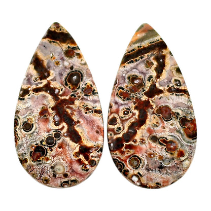 Leopard Skin Jasper Pair 16.3x30.25x5 mm Pear Shape Polished Gemstone LS30-04686