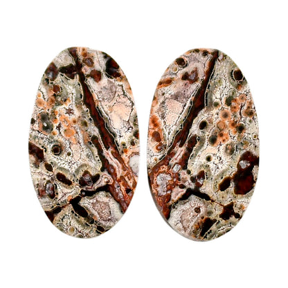 Leopard Skin Jasper Pair 14.3x24.5x4.5 mm Oval Shape Polished Gemstone LS30-04705