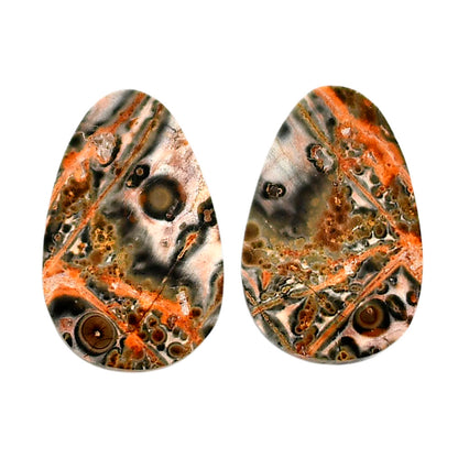 Leopard Skin Jasper Pair 13.5x20.9x3.8 mm Fancy Shape Polished Gemstone LS30-04712