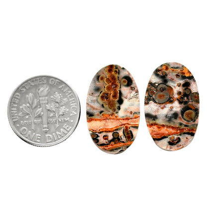 Leopard Skin Jasper Pair 13.4x21.65x3.5 mm Oval Shape Polished Gemstone LS30-04715