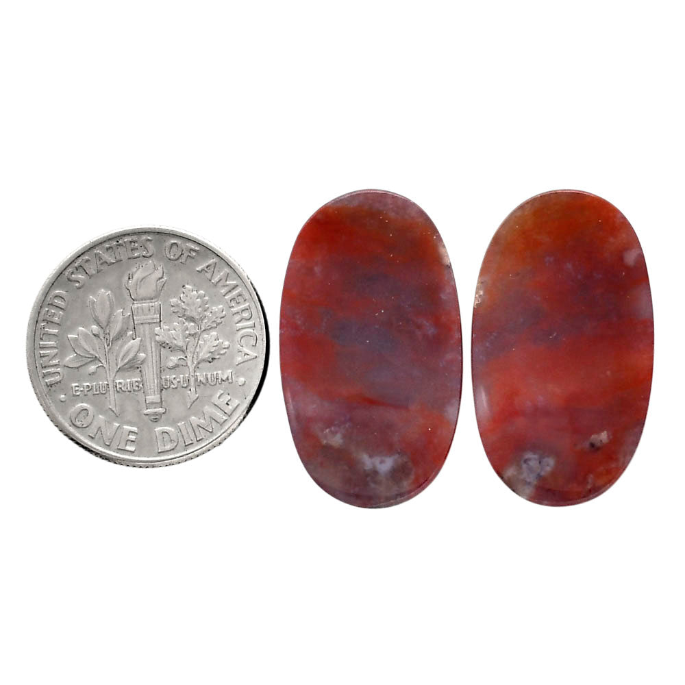 Texas Moss Agate Pair 13.5x23.4x4.5 mm Oval Shape Polished Gemstone LS31-04557