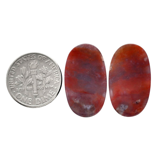 Texas Moss Agate Pair 13.5x23.4x4.5 mm Oval Shape Polished Gemstone LS31-04557