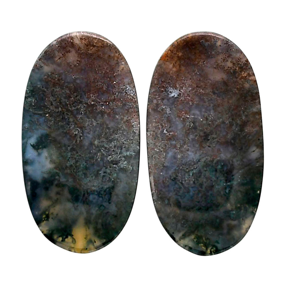 Texas Moss Agate Pair 14.4x27x4.3 mm Oval Shape Polished Gemstone LS31-04558