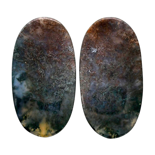 Texas Moss Agate Pair 14.4x27x4.3 mm Oval Shape Polished Gemstone LS31-04558