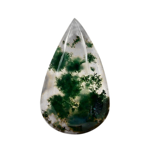 Green Moss Agate 20.6x34.6x6 mm Pear Shape Polished Gemstone LS31-05949