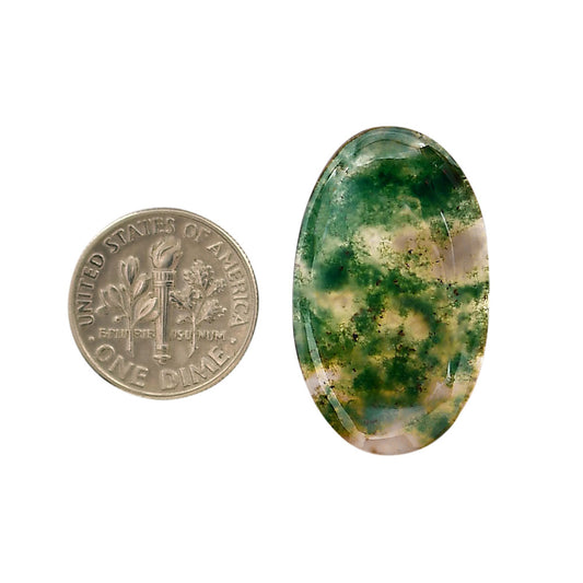 Green Moss Agate 18.1x30.5x4.5 mm Oval Shape Polished Gemstone LS31-05950