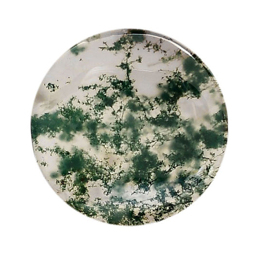 Green Moss Agate 27.5x27.5x4 mm Round Shape Polished Gemstone LS31-05952