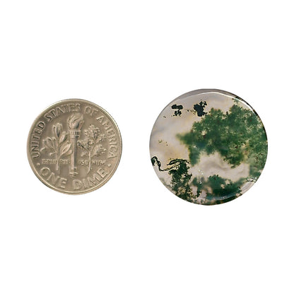 Green Moss Agate 21.8x21.8x4 mm Round Shape Polished Gemstone LS31-05954