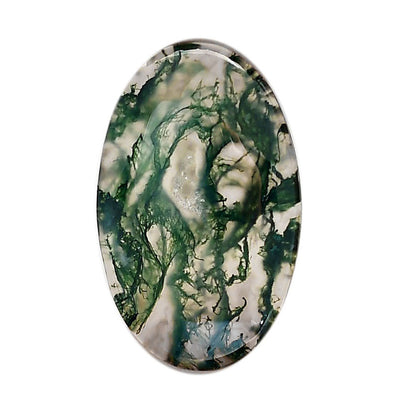 Green Moss Agate 22.1x35.35x5 mm Oval Shape Polished Gemstone LS31-05956
