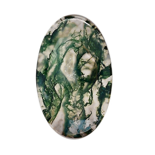 Green Moss Agate 22.1x35.35x5 mm Oval Shape Polished Gemstone LS31-05956