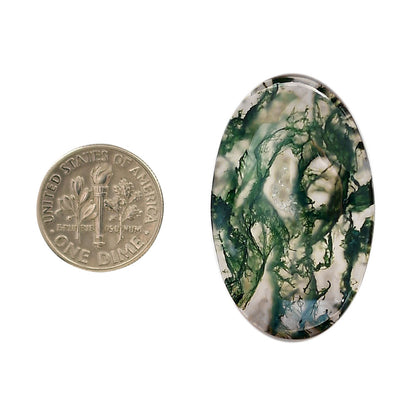 Green Moss Agate 22.1x35.35x5 mm Oval Shape Polished Gemstone LS31-05956