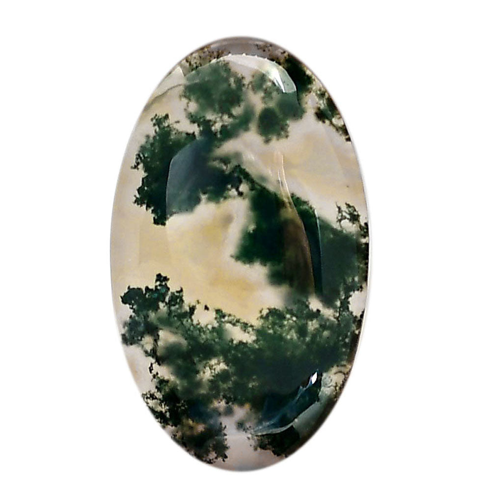 Green Moss Agate 21.2x35.6x5.3 mm Oval Shape Polished Gemstone LS31-05957