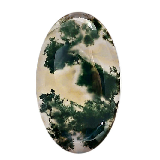 Green Moss Agate 21.2x35.6x5.3 mm Oval Shape Polished Gemstone LS31-05957