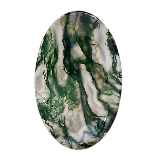 Green Moss Agate 21.7x35.15x5 mm Oval Shape Polished Gemstone LS31-05961