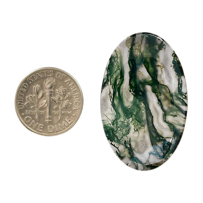 Green Moss Agate 21.7x35.15x5 mm Oval Shape Polished Gemstone LS31-05961