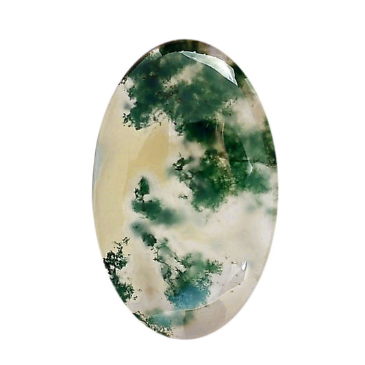 Green Moss Agate 19.8x32.4x5.5 mm Oval Shape Polished Gemstone LS31-05962