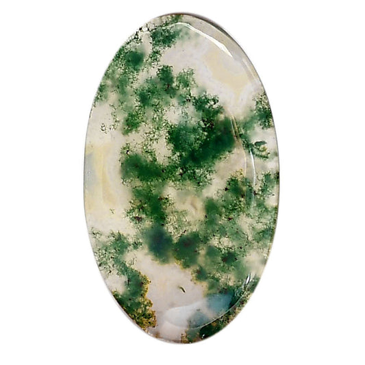 Green Moss Agate 19.3x32.5x4.4 mm Oval Shape Polished Gemstone LS31-05963