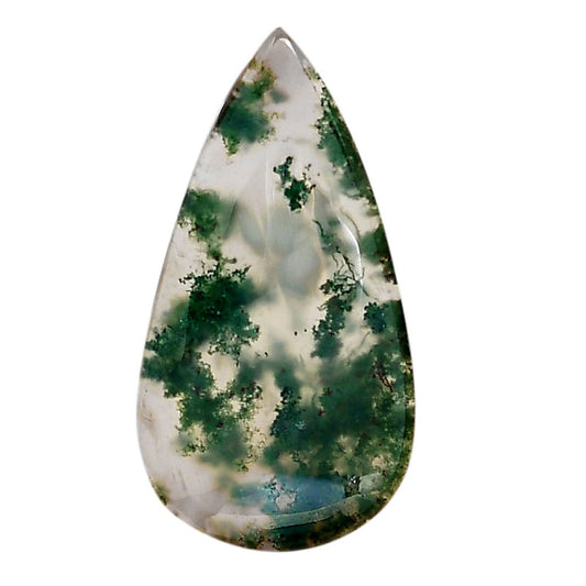 Green Moss Agate 20.2x37.55x5 mm Pear Shape Polished Gemstone LS31-05965