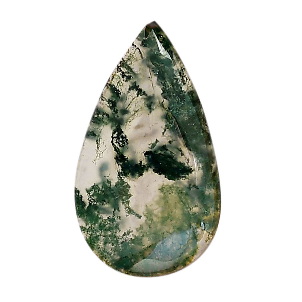 Green Moss Agate 19.3x33.55x5.3 mm Pear Shape Polished Gemstone LS31-05966