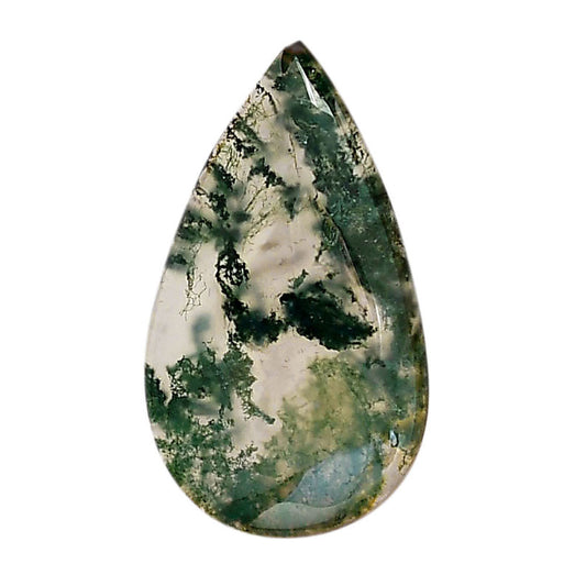 Green Moss Agate 19.3x33.55x5.3 mm Pear Shape Polished Gemstone LS31-05966