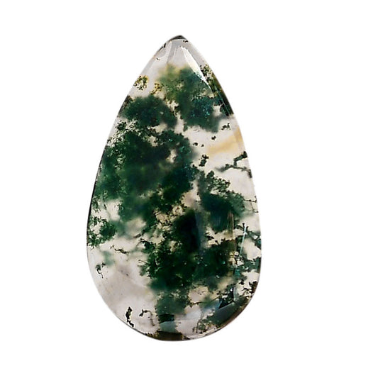 Green Moss Agate 19x32.2x4.5 mm Pear Shape Polished Gemstone LS31-05967