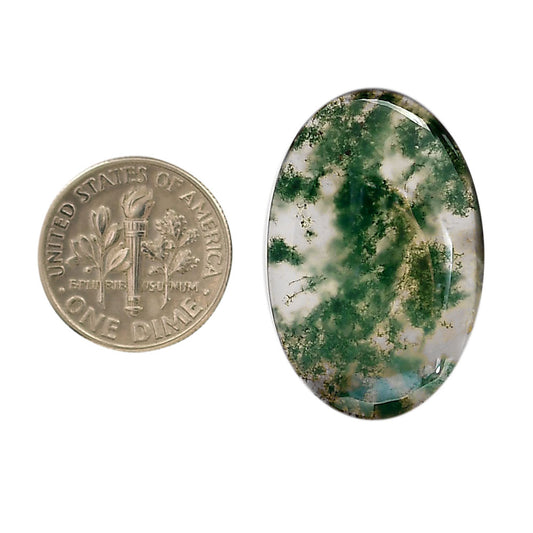 Green Moss Agate 19.3x29.75x5 mm Oval Shape Polished Gemstone LS31-05968