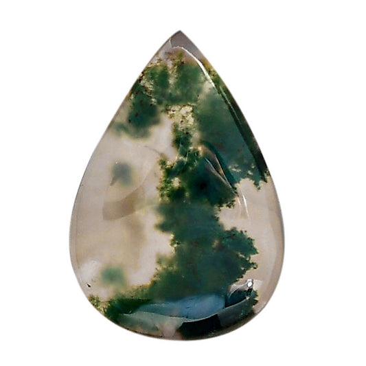Green Moss Agate 20.1x28.85x5.5 mm Pear Shape Polished Gemstone LS31-05969