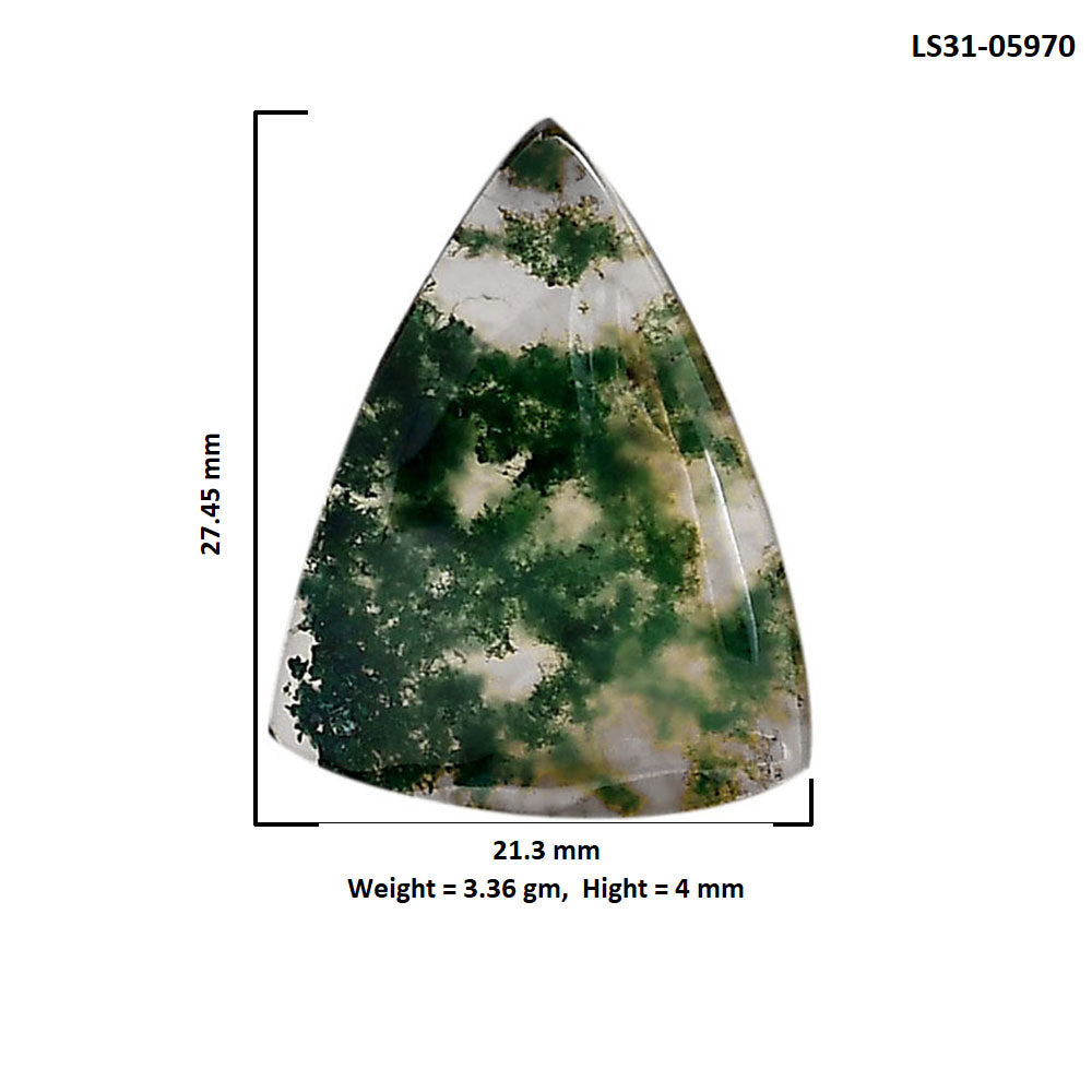 Green Moss Agate 21.3x27.45x4 mm Fancy Shape Polished Gemstone LS31-05970