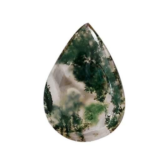 Green Moss Agate 18.7x27x5 mm Pear Shape Polished Gemstone LS31-05971