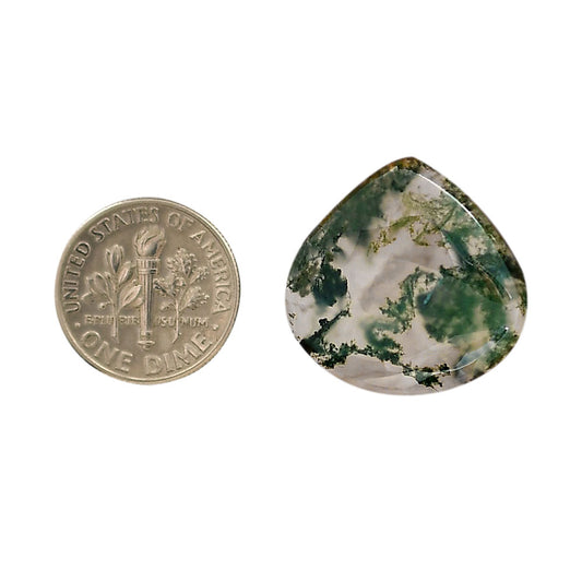 Green Moss Agate 23x24.1x5 mm Heart Shape Polished Gemstone LS31-05972