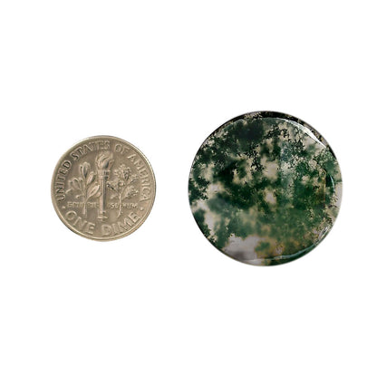 Green Moss Agate 25.4x25.4x4.5 mm Round Shape Polished Gemstone LS31-05973