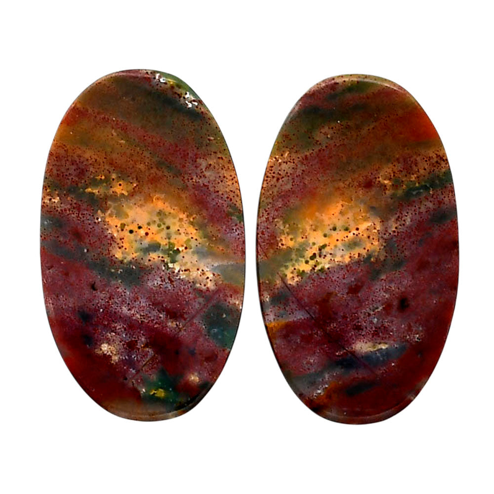 Blood Stone Pair 15.5x26.7x4.5 mm Oval Shape Polished Gemstone LS32-04534