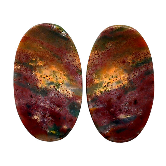 Blood Stone Pair 15.5x26.7x4.5 mm Oval Shape Polished Gemstone LS32-04534