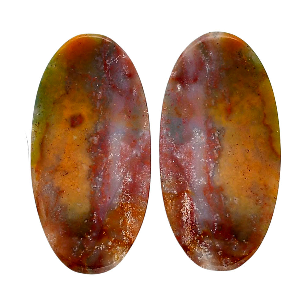 Blood Stone Pair 15.2x30.2x4 mm Oval Shape Polished Gemstone LS32-04540