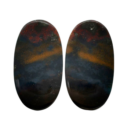 Blood Stone Pair 14.3x26.3x4.5 mm Oval Shape Polished Gemstone LS32-04544